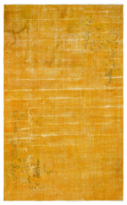 Tirena Sarı ve Beyaz Soyut Desenli El Dokuma Halı 195x317 cm