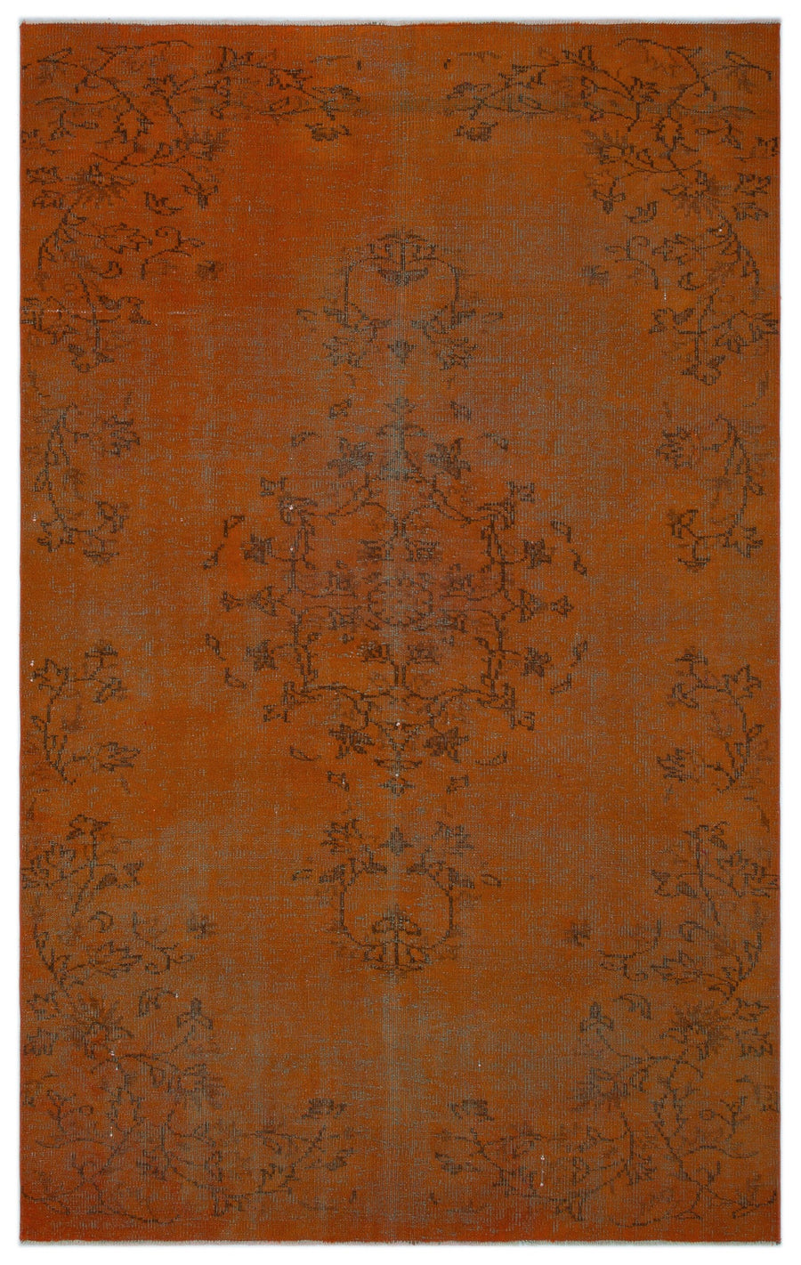 Tirena Turuncu ve Gri Çiçek Desenli El Dokuma Halı 171x270 cm