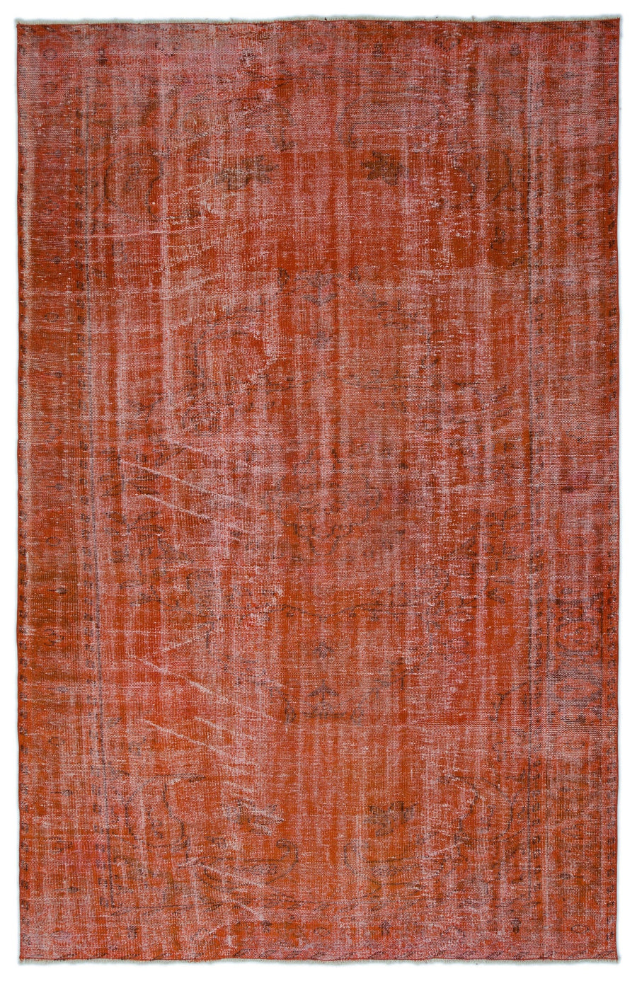 Tirena Turuncu ve Beyaz Soyut Desenli El Dokuma Halı 179x282 cm
