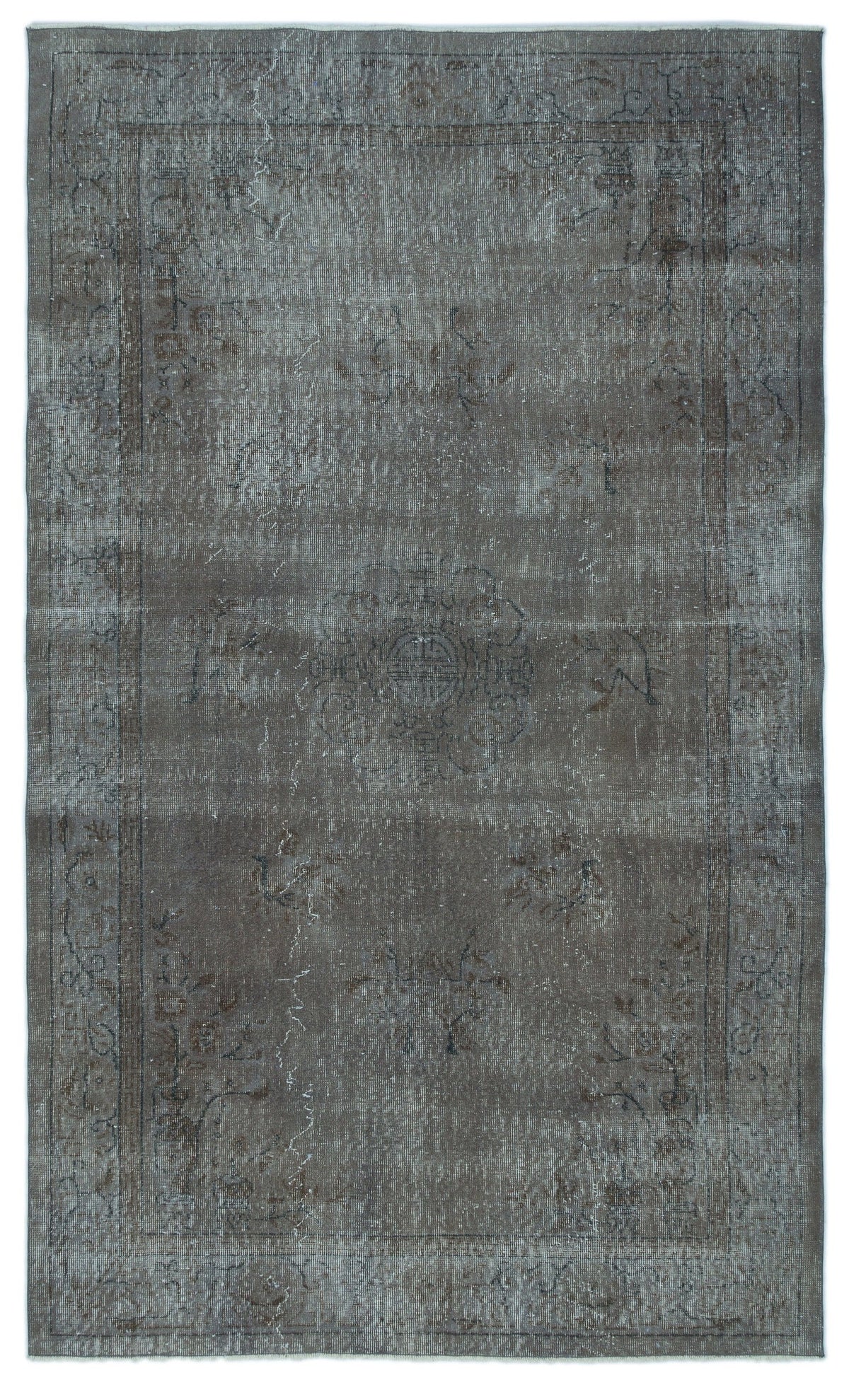 Tirena Gri ve Antrasit Eskitme Desenli El Dokuma Halı 166x275 cm