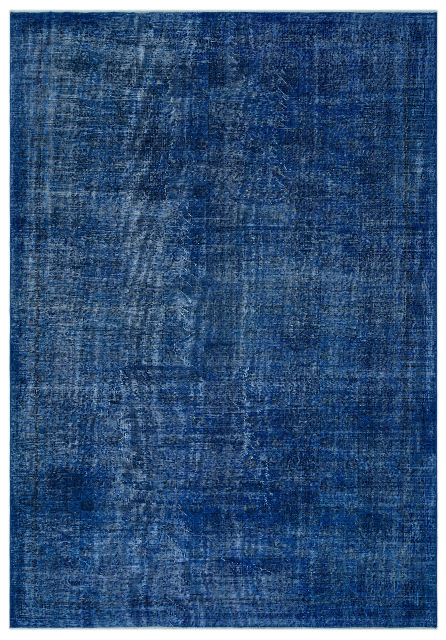 Tirena Mavi ve Lacivert Soyut Desenli El Dokuma Halı 204x300 cm
