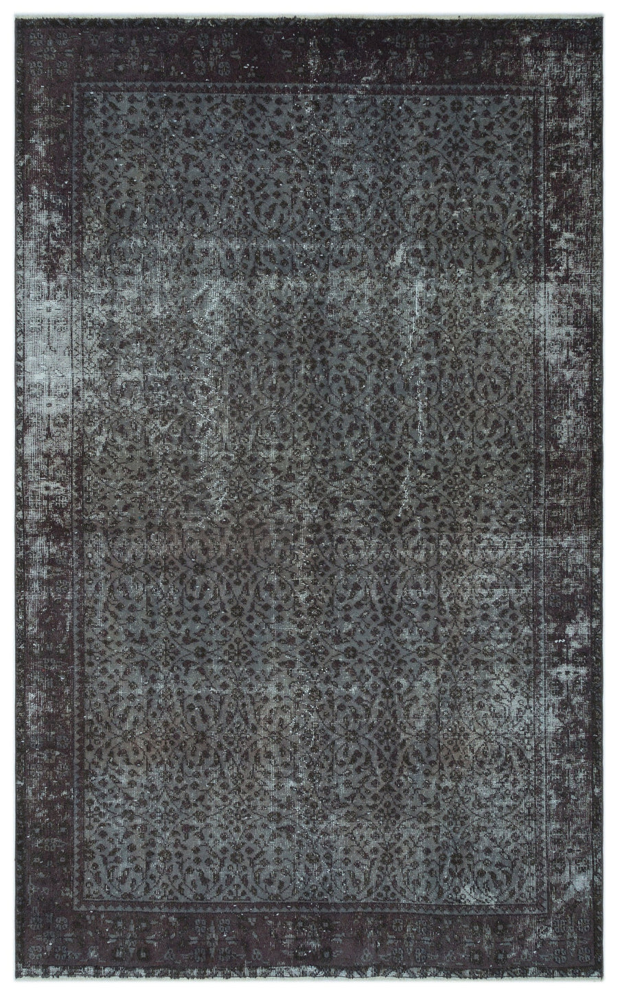 Tirena Gri ve Mor Madalyon Desenli El Dokuma Halı 162x264 cm