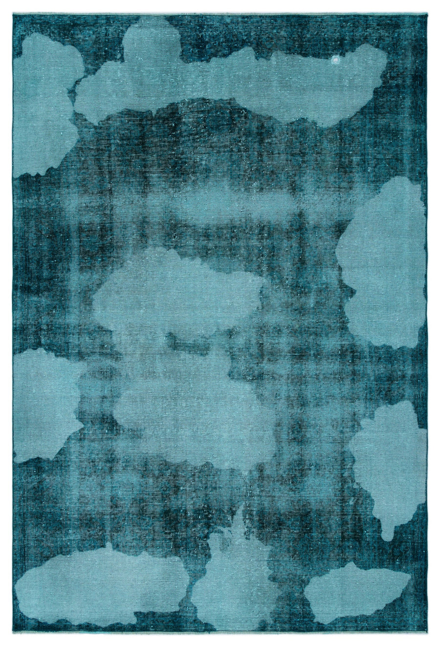 Tirena Turkuaz ve Mavi Soyut Desenli El Dokuma Halı 183x269 cm
