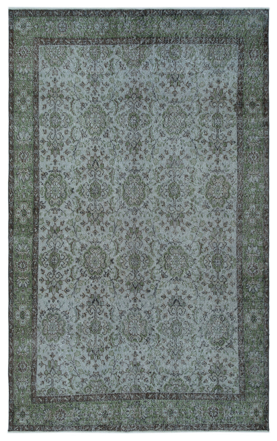 Tirena Mavi ve Yeşil Çiçek Desenli El Dokuma Halı 176x287 cm