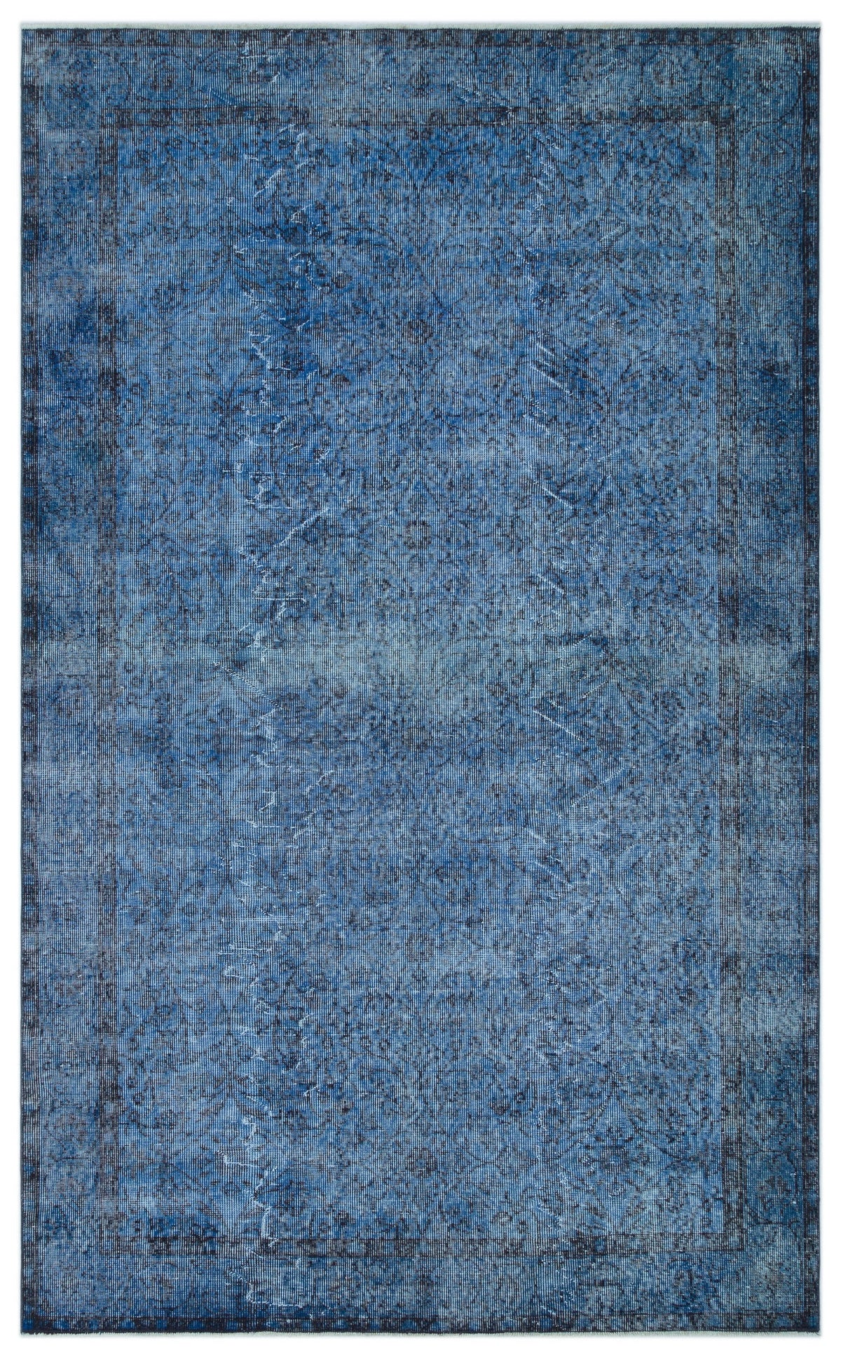 Tirena Mavi ve Lacivert Soyut Desenli El Dokuma Halı 175x285 cm