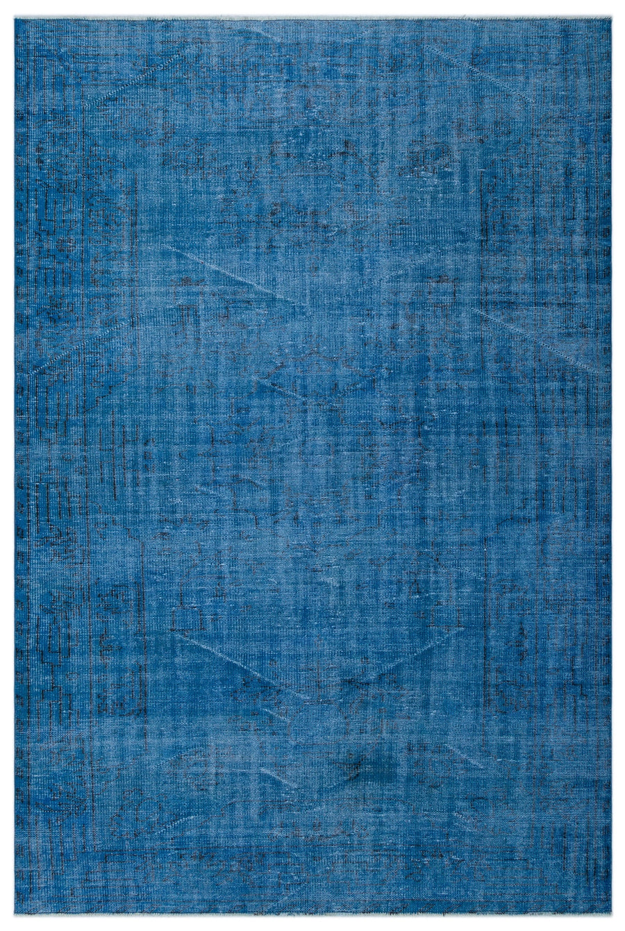Tirena Mavi ve Lacivert Soyut Desenli El Dokuma Halı 185x280 cm