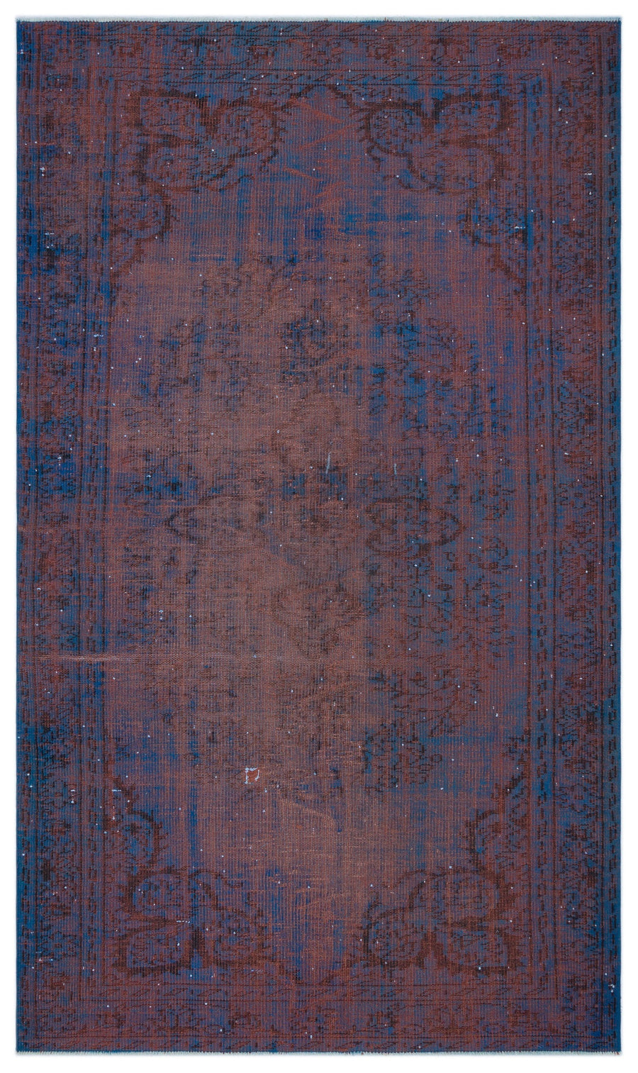 Tirena Mavi ve Lacivert Eskitme Desenli El Dokuma Halı 160x272 cm