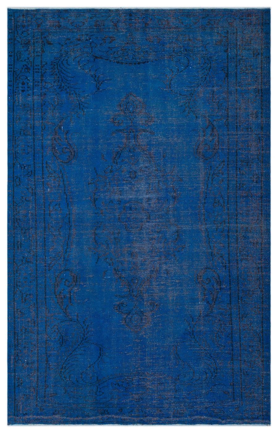Tirena Mavi ve Lacivert Madalyon Desenli El Dokuma Halı 167x270 cm