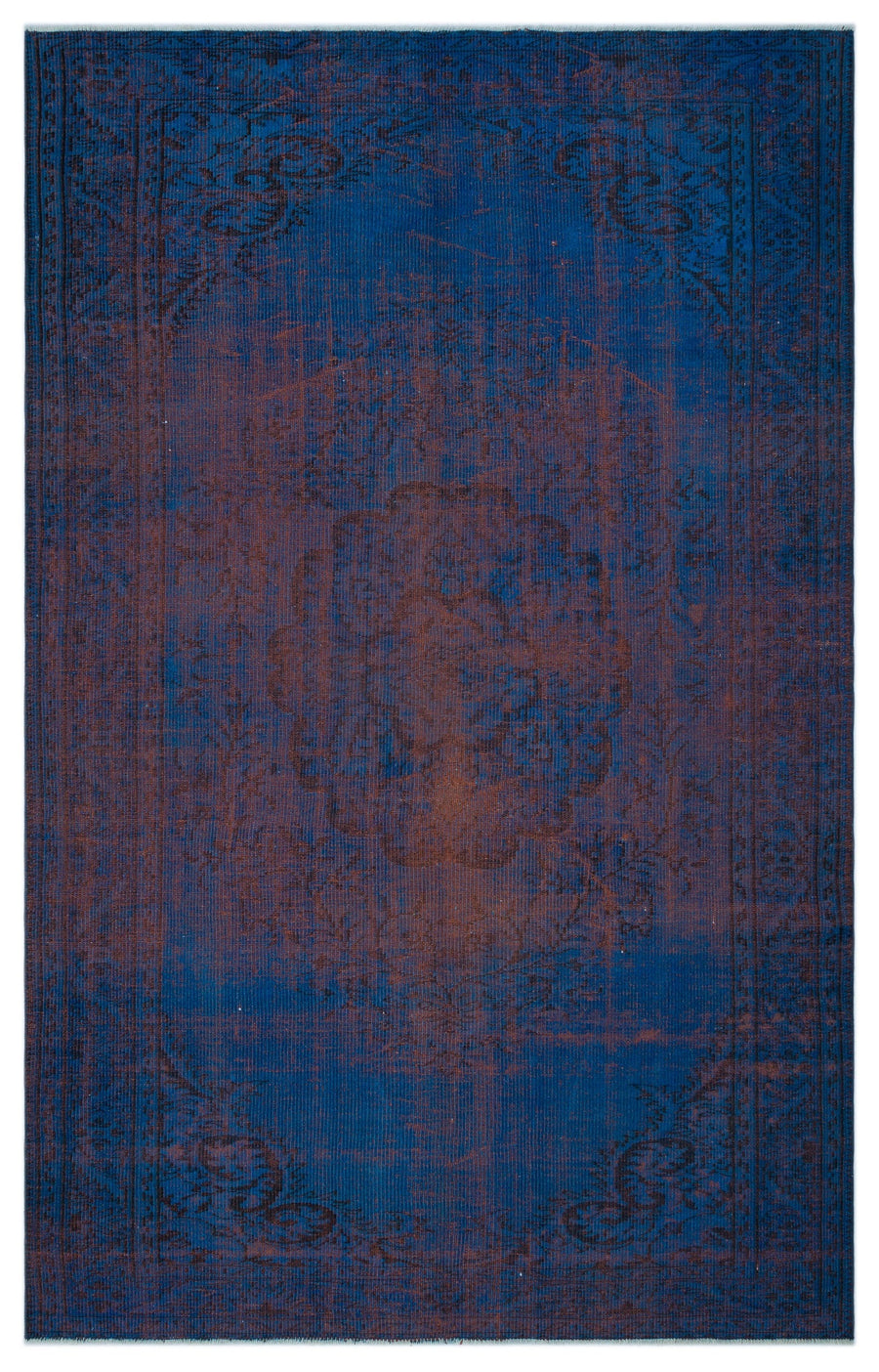 Tirena Mavi ve Lacivert Madalyon Desenli El Dokuma Halı 180x277 cm