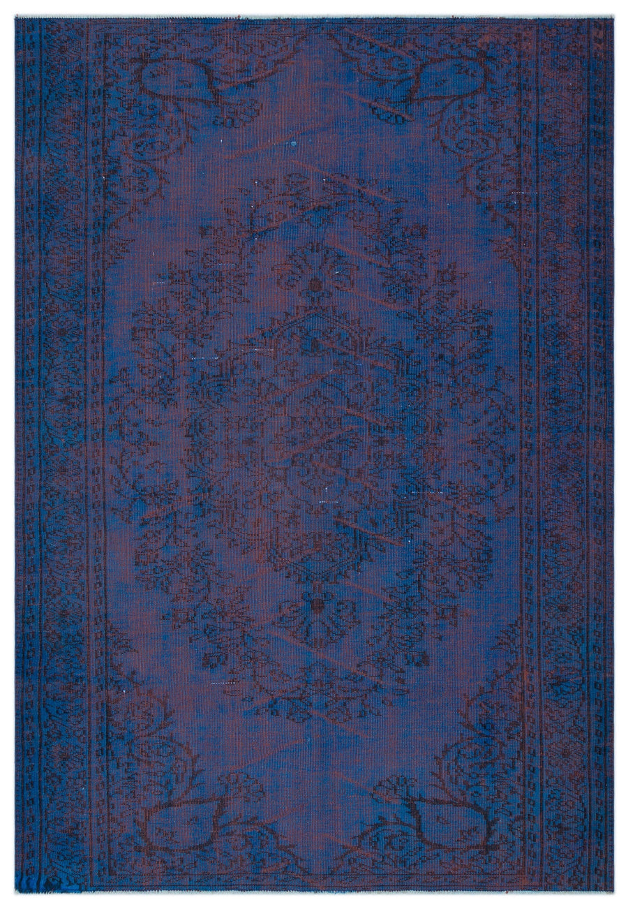 Tirena Mavi ve Kahverengi Madalyon Desenli El Dokuma Halı 176x260 cm