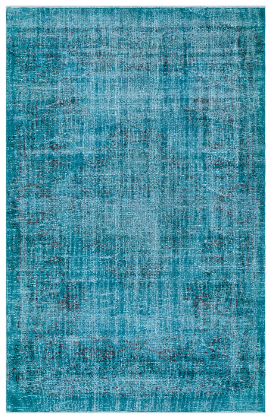 Tirena Turkuaz ve Gri Soyut Desenli El Dokuma Halı 165x256 cm