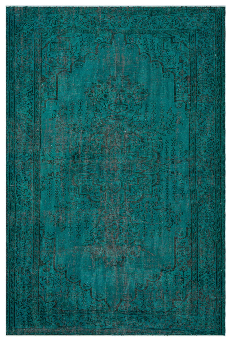 Tirena Turkuaz ve Kahverengi Madalyon Desenli El Dokuma Halı 192x280 cm