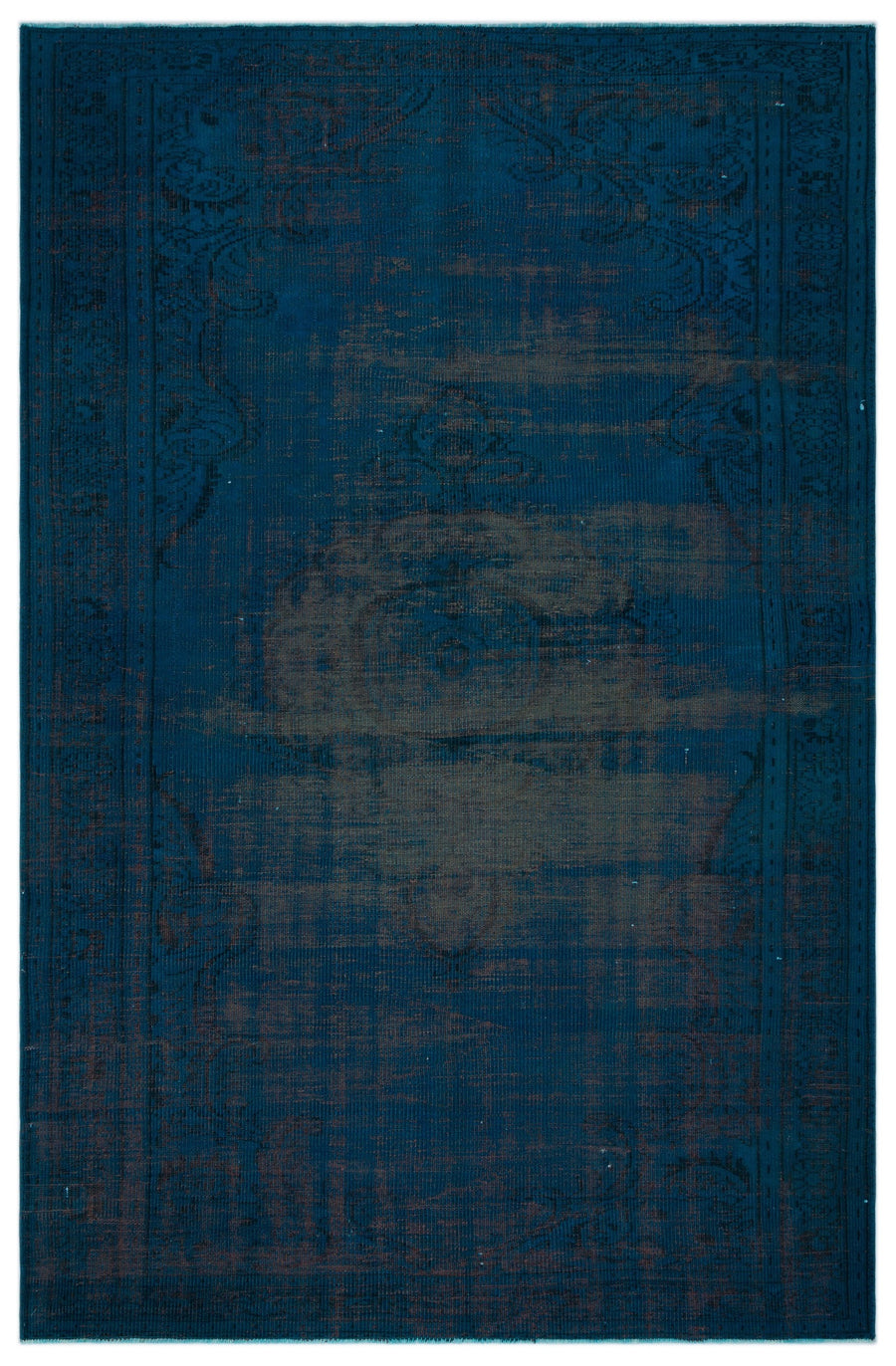 Tirena Turkuaz ve Lacivert Madalyon Desenli El Dokuma Halı 195x300 cm
