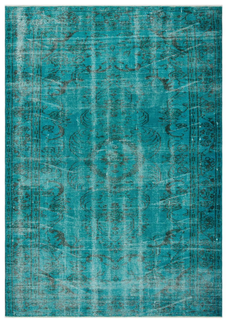 Tirena Turkuaz ve Gri Madalyon Desenli El Dokuma Halı 157x228 cm