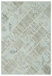 Kilva Bej ve Ekru Patchwork Desenli El Dokuma Halı 160x230 cm