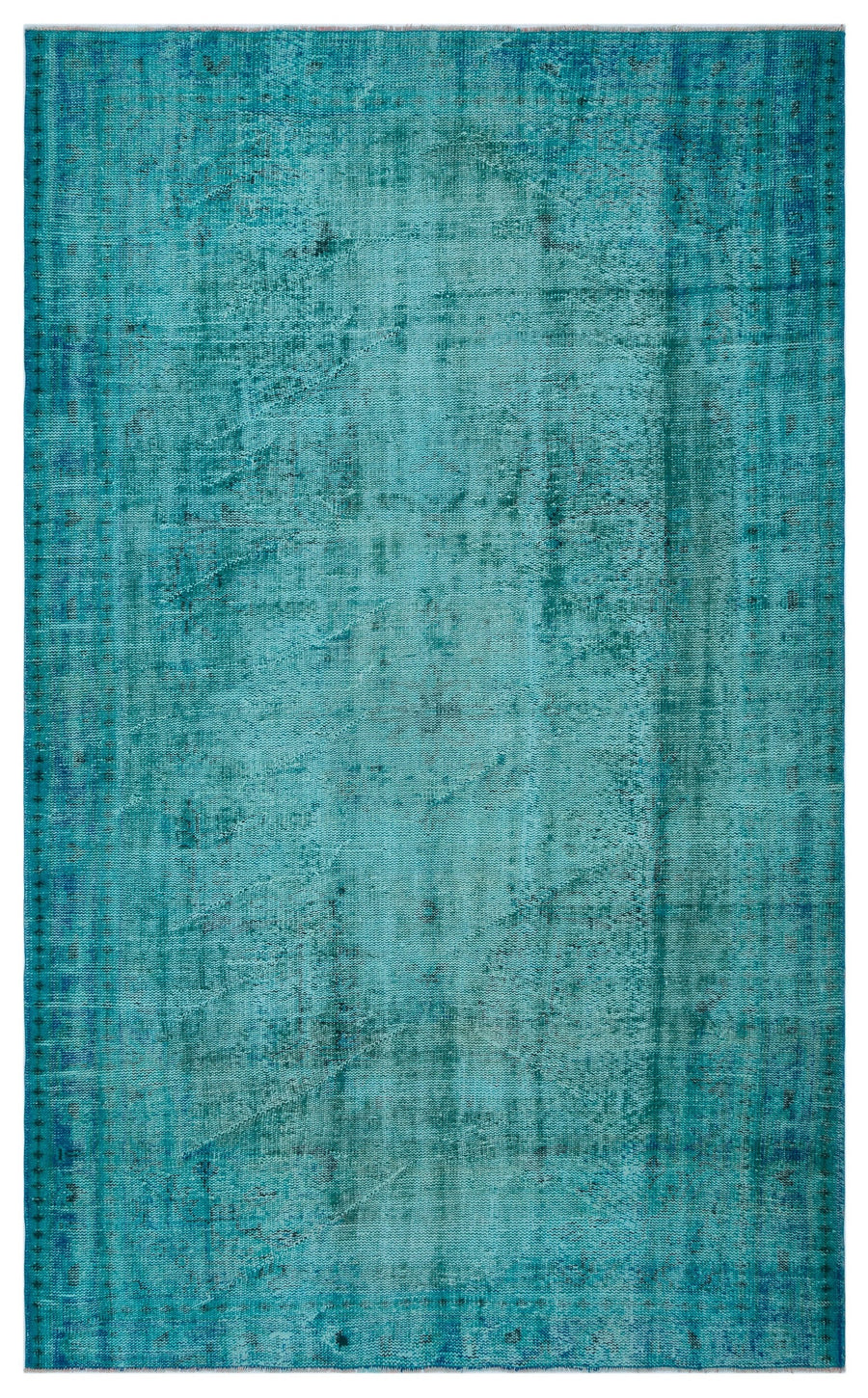 Tirena Turkuaz ve Lacivert Soyut Desenli El Dokuma Halı 173x288 cm