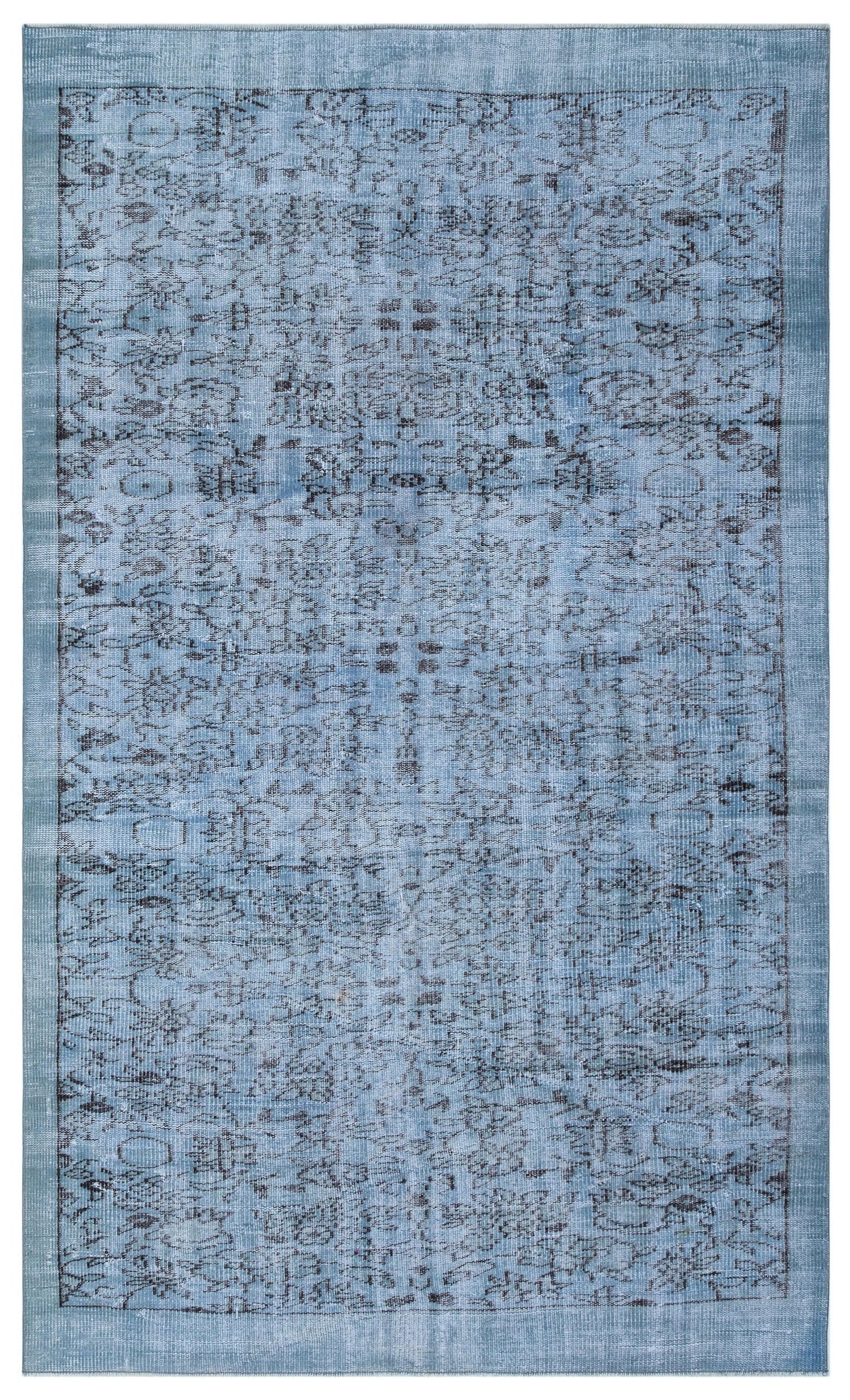 Tirena Mavi ve Gri Soyut Desenli El Dokuma Halı 155x260 cm