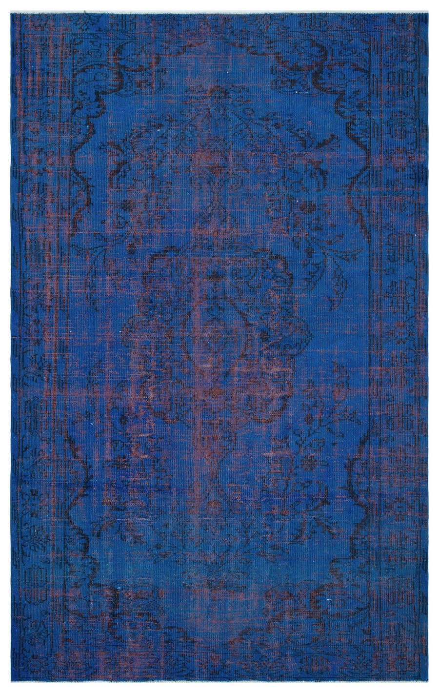Tirena Mavi ve Lacivert Çiçek Desenli El Dokuma Halı 180x284 cm