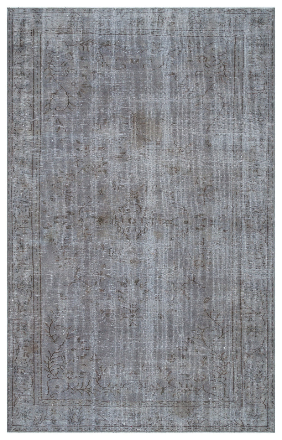 Tirena Gri ve Kahverengi Çiçek Desenli El Dokuma Halı 172x274 cm