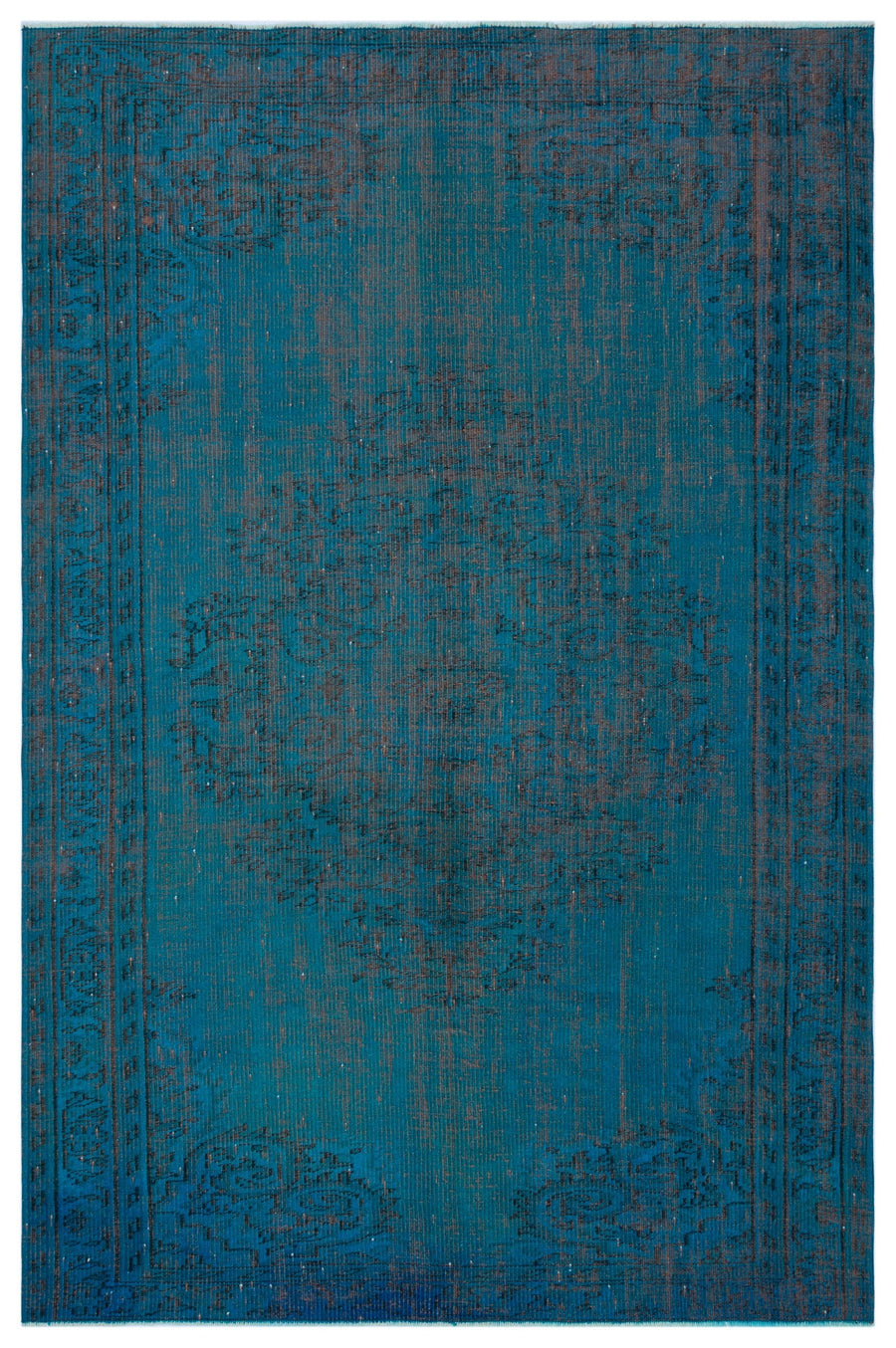 Tirena Turkuaz ve Kahverengi Soyut Desenli El Dokuma Halı 177x270 cm