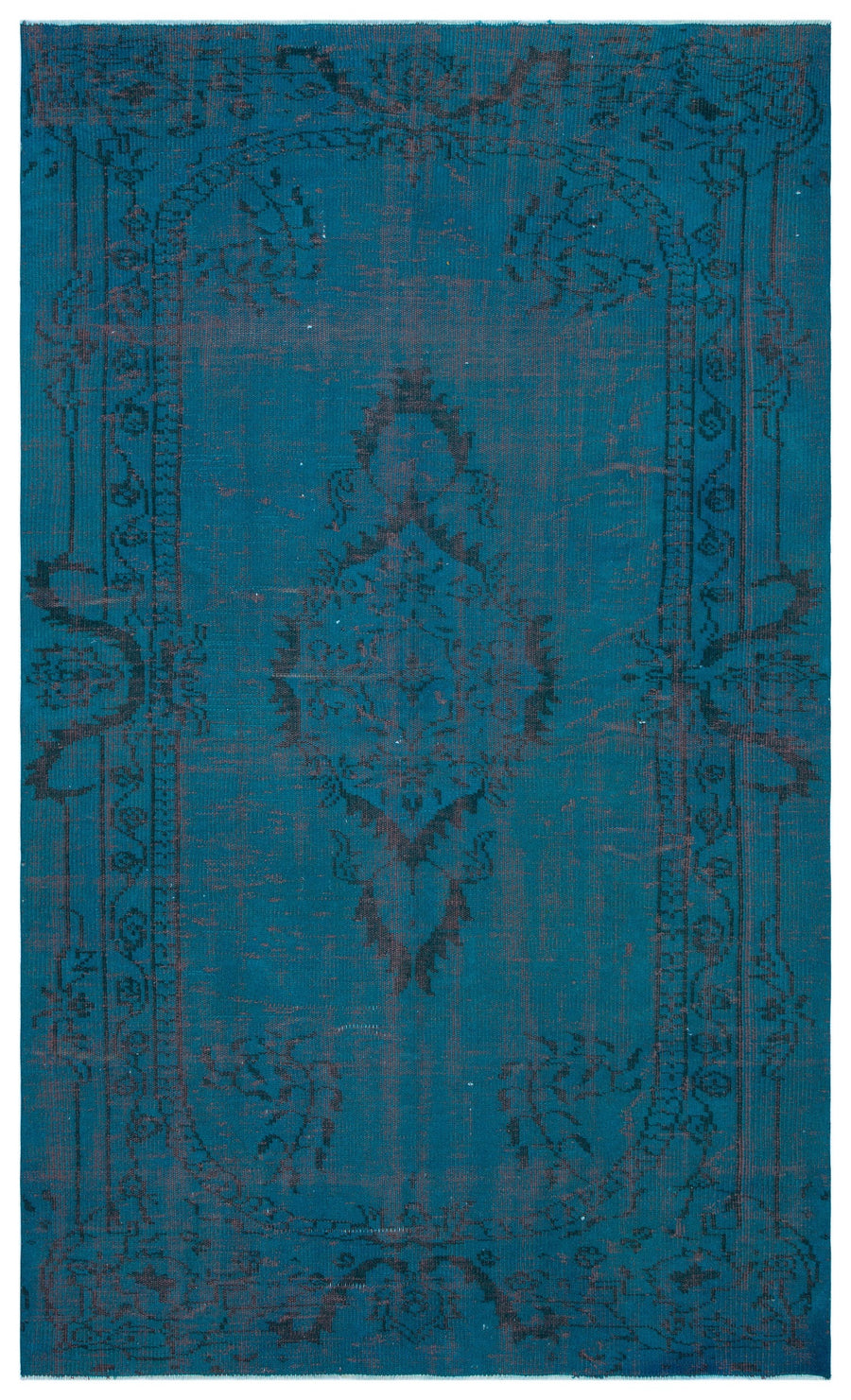 Tirena Turkuaz ve Lacivert Madalyon Desenli El Dokuma Halı 171x270 cm