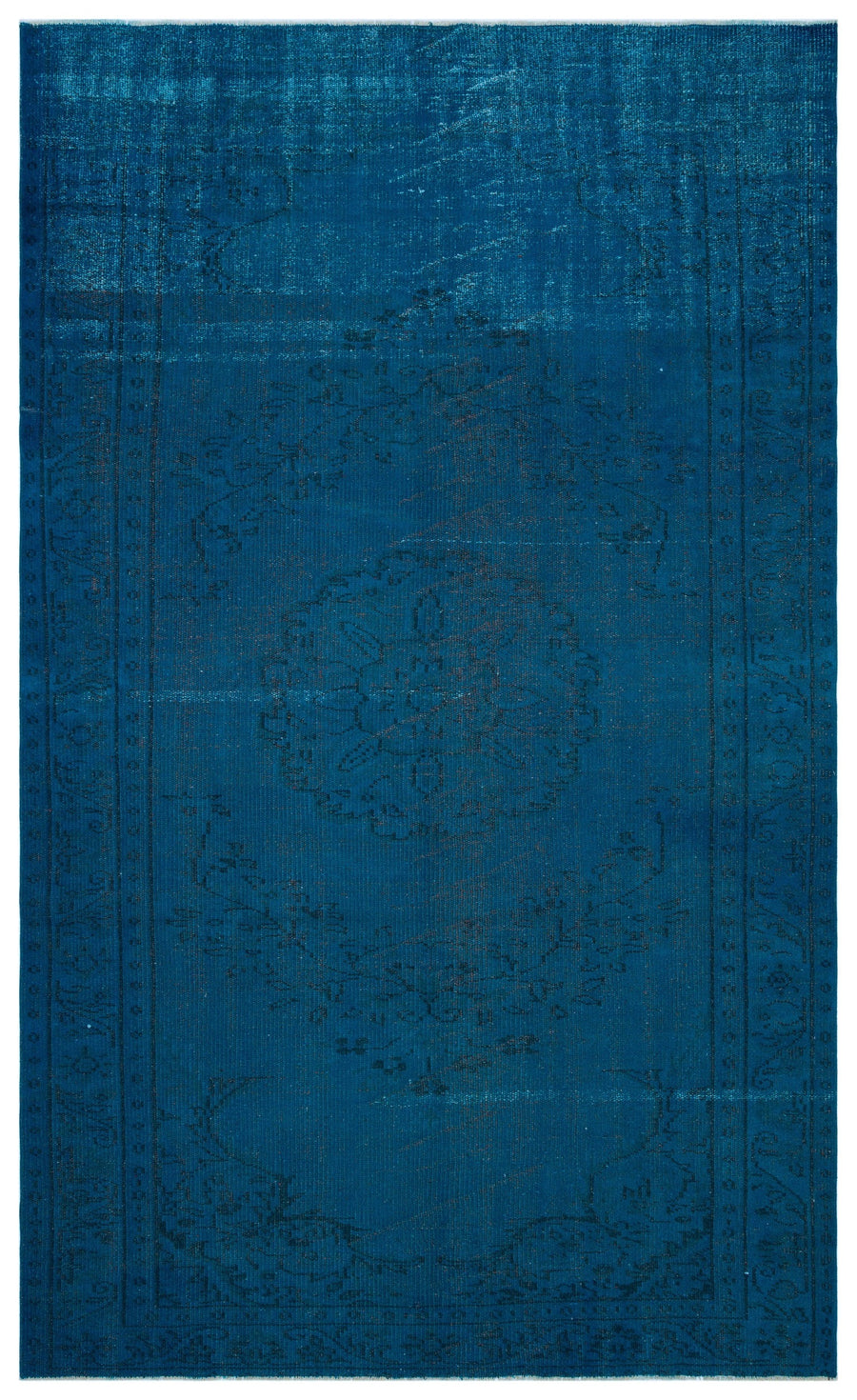 Tirena Turkuaz ve Lacivert Madalyon Desenli El Dokuma Halı 171x278 cm