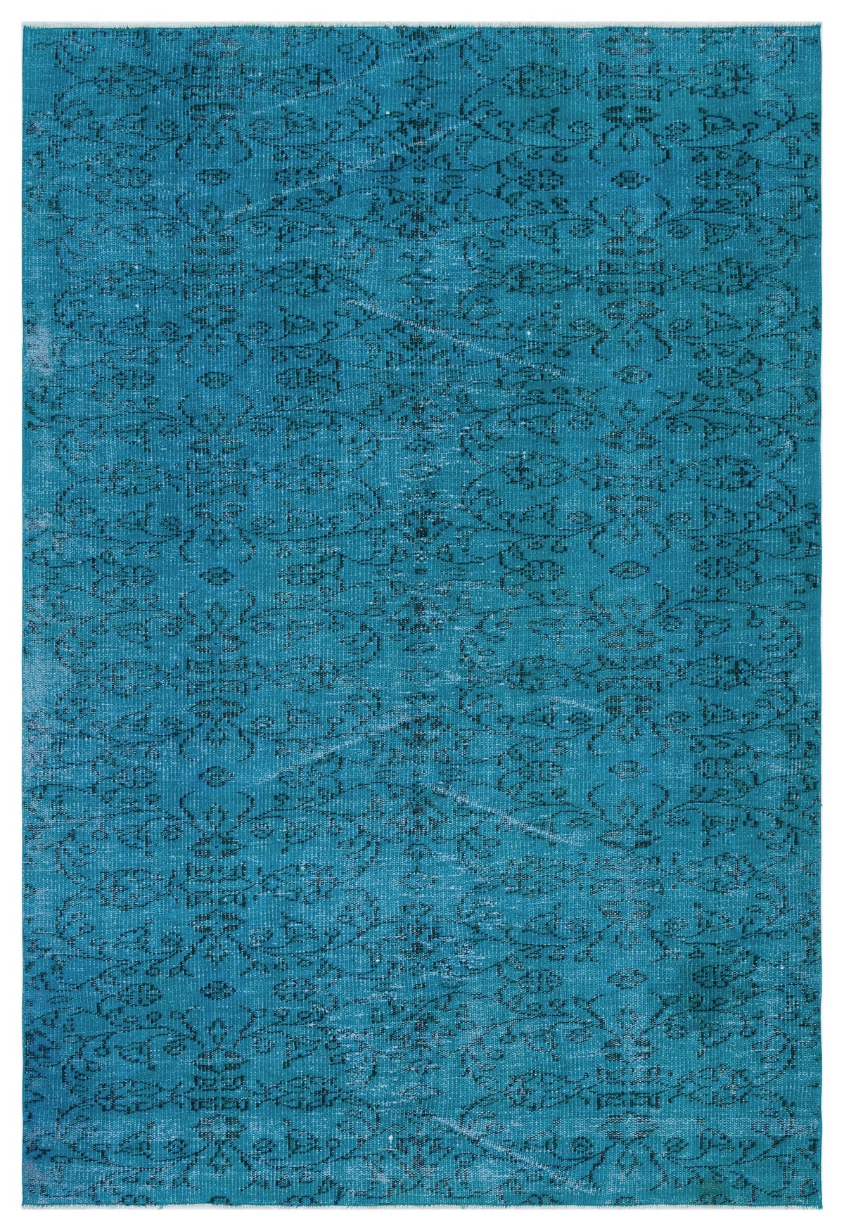 Tirena Turkuaz ve Lacivert Düz El Dokuma Halı 150x221 cm