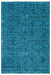 Tirena Turkuaz ve Lacivert Düz El Dokuma Halı 150x221 cm