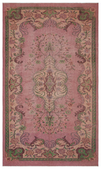 Tirena Pembe ve Yeşil Çiçek Desenli El Dokuma Halı 162x274 cm