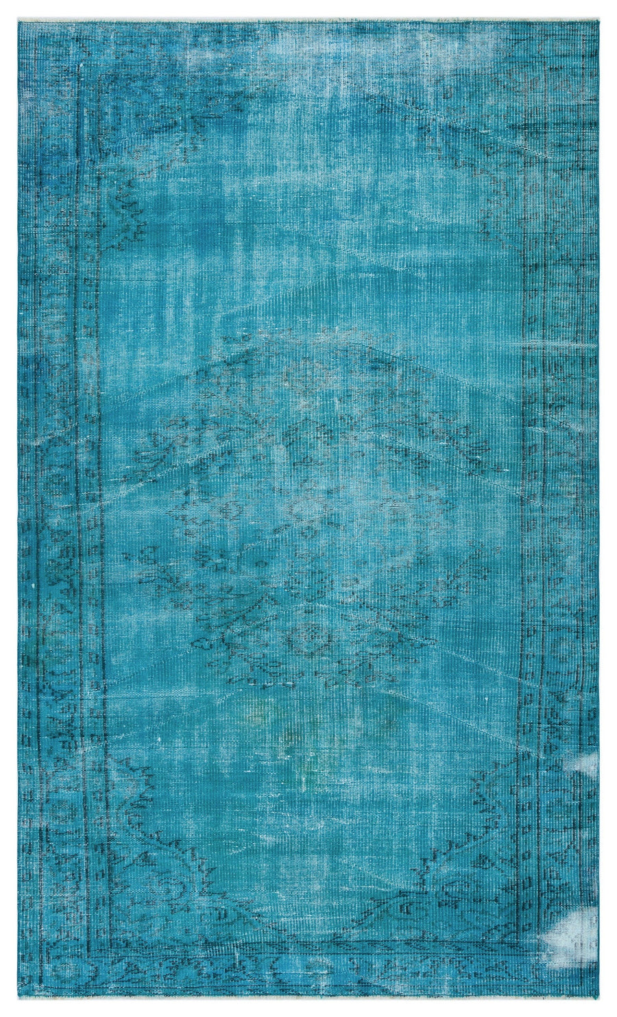 Tirena Turkuaz ve Lacivert Soyut Desenli El Dokuma Halı 147x245 cm