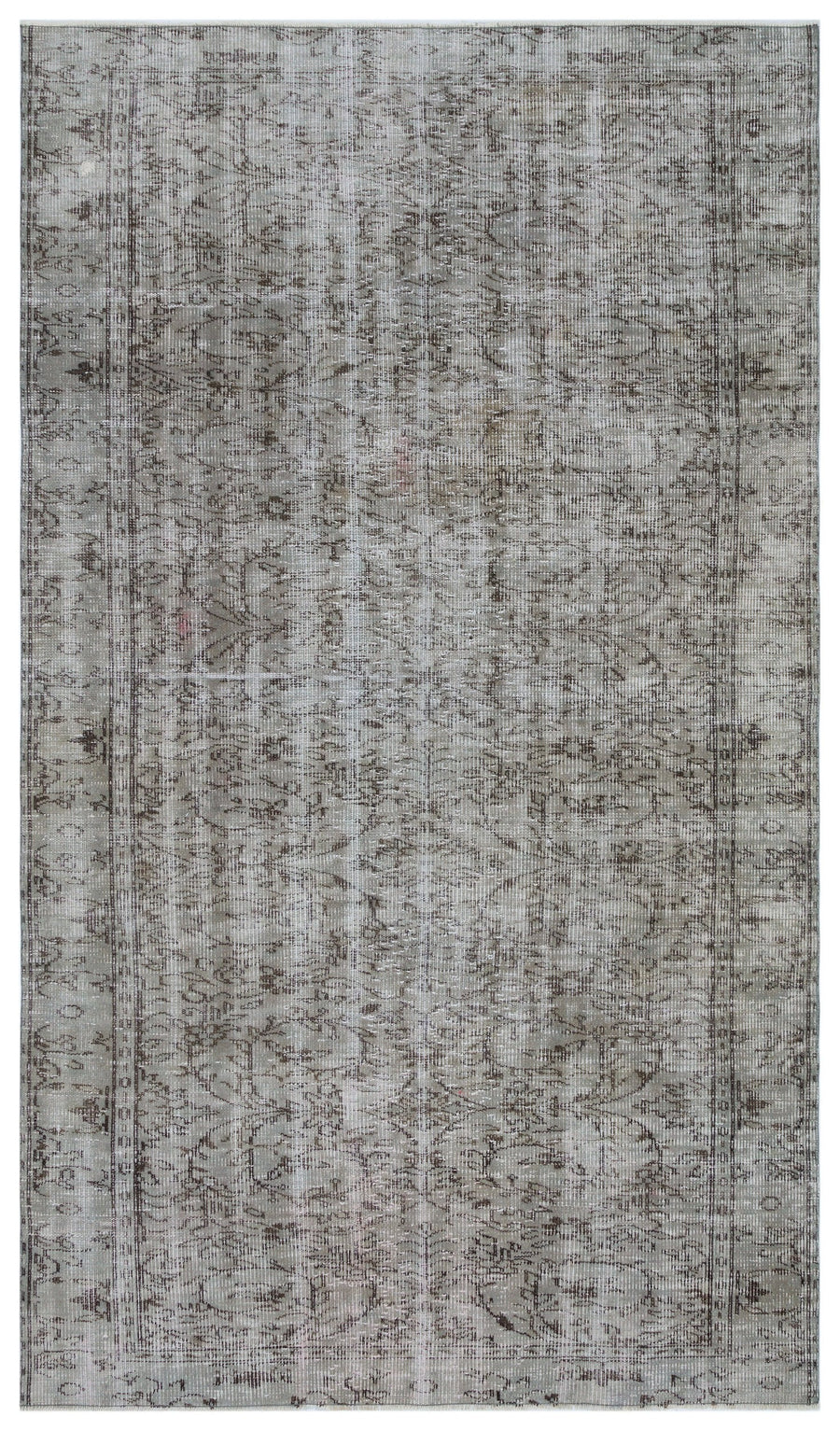 Tirena Gri ve Kahverengi Çiçek Desenli El Dokuma Halı 159x275 cm