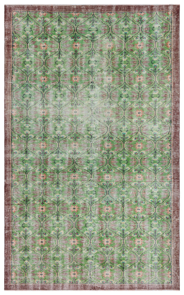 Tirena Green and Burgundy Geometric Handwoven Rug 165x269 cm