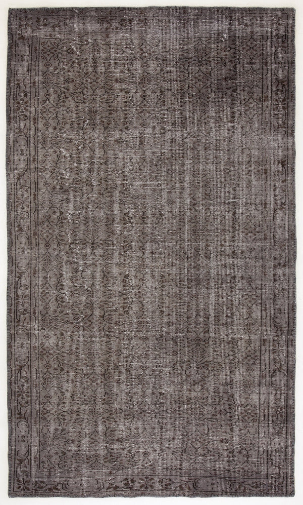 Tirena Gri ve Antrasit Çiçek Desenli El Dokuma Halı 167x288 cm