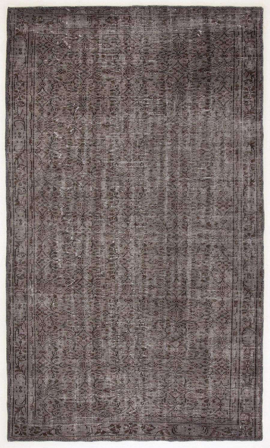 Tirena Gri ve Antrasit Çiçek Desenli El Dokuma Halı 167x288 cm
