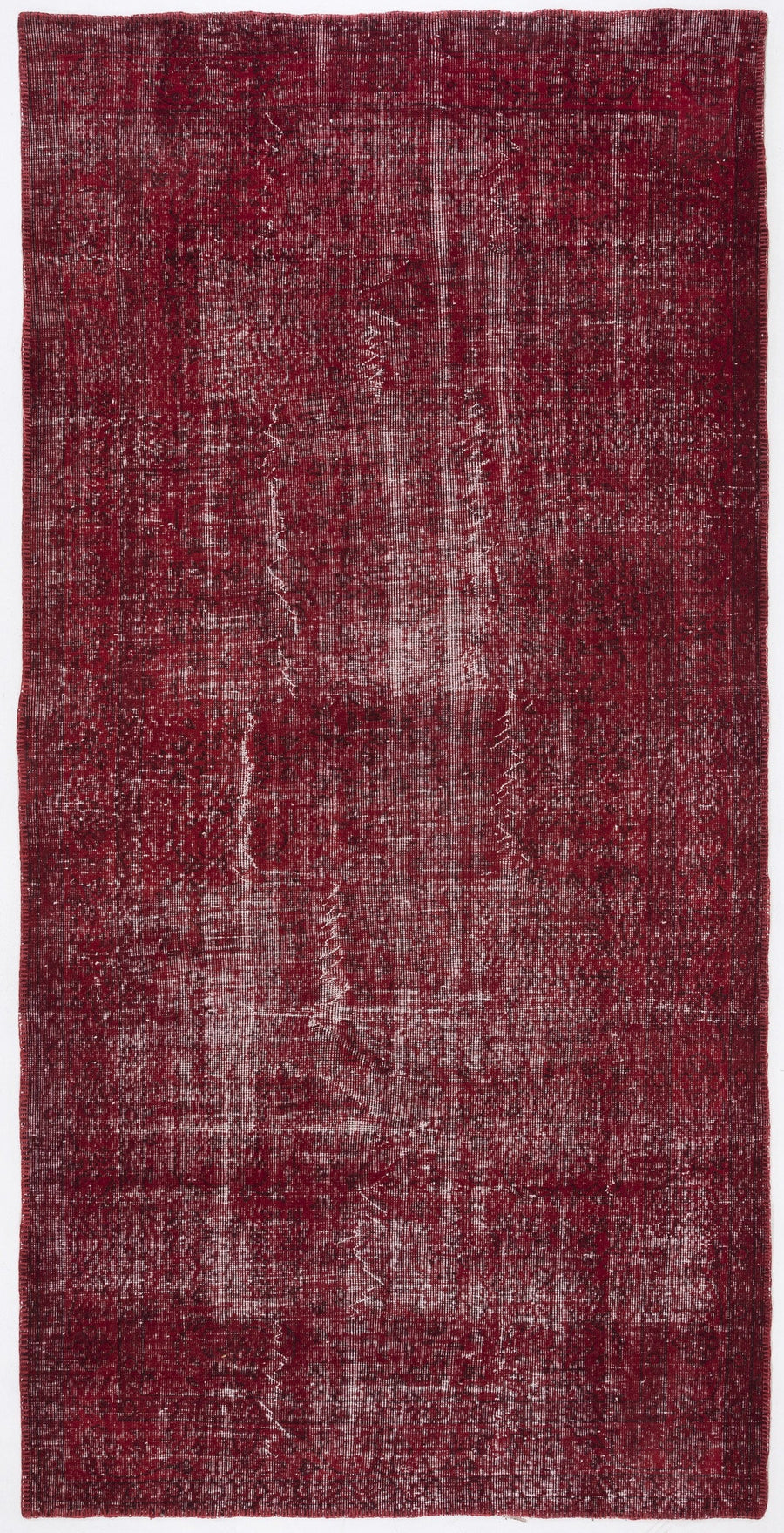 Tirena Kırmızı ve Bordo Soyut Desenli El Dokuma Halı 162x327 cm