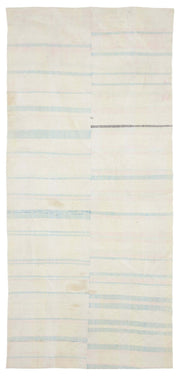 Varevi Kırmızı ve Mavi Patchwork Desenli El Dokuma Kilim 171x373 cm
