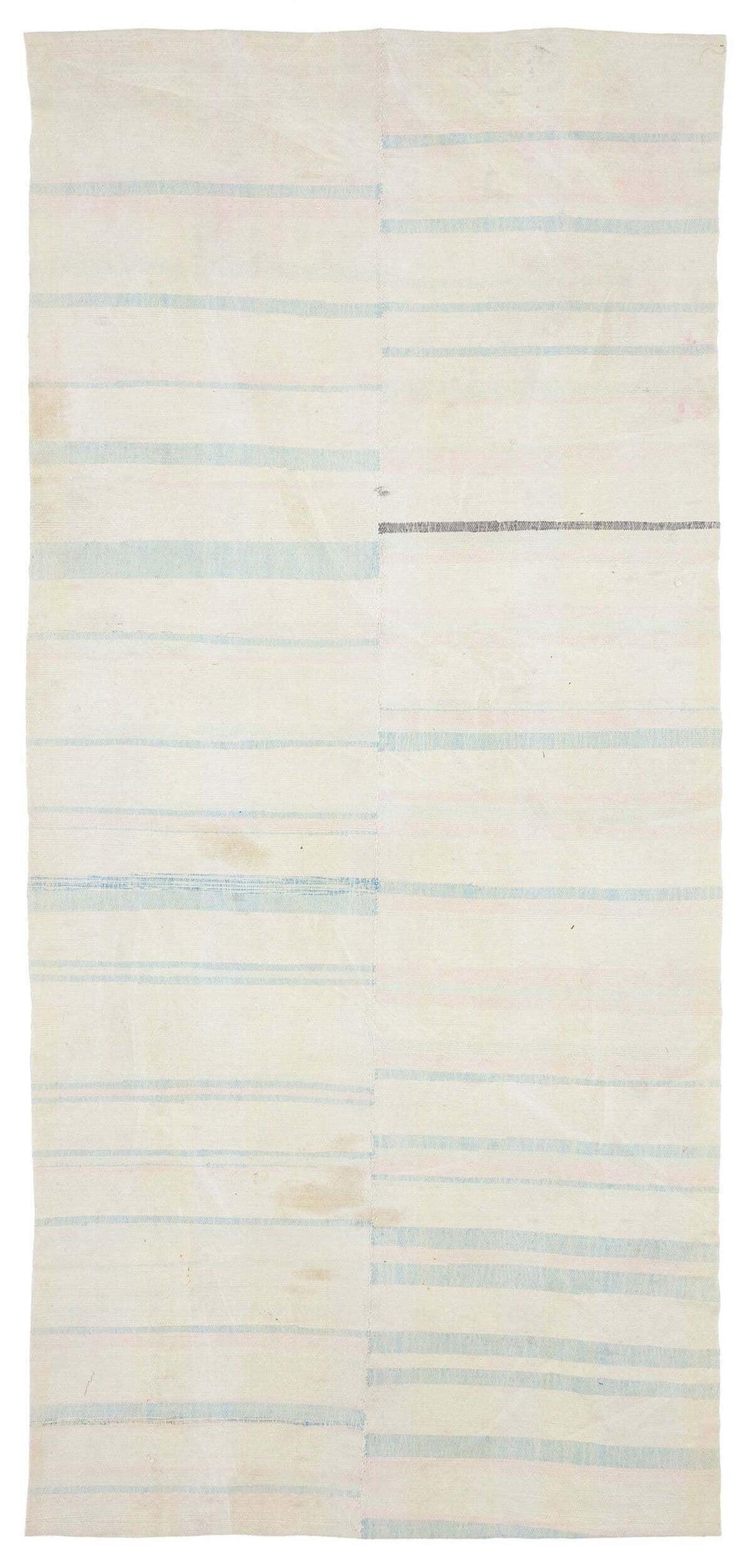 Varevi Kırmızı ve Mavi Patchwork Desenli El Dokuma Kilim 171x373 cm