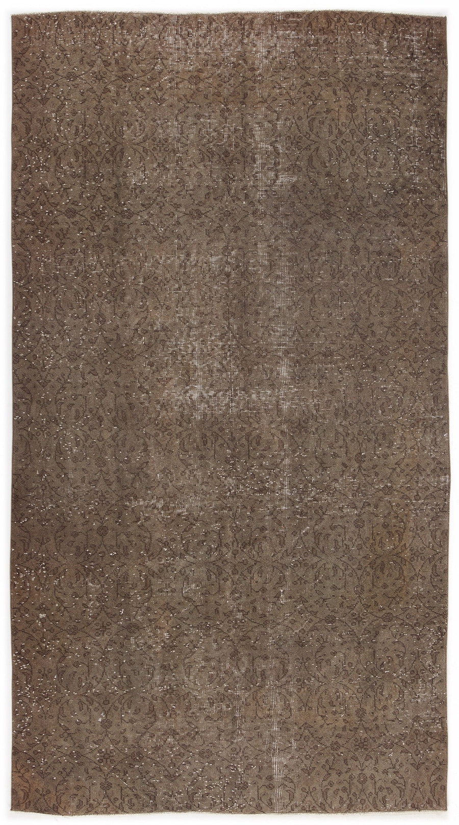 Tirena Kahverengi ve Bej Çiçek Desenli El Dokuma Halı 141x261 cm