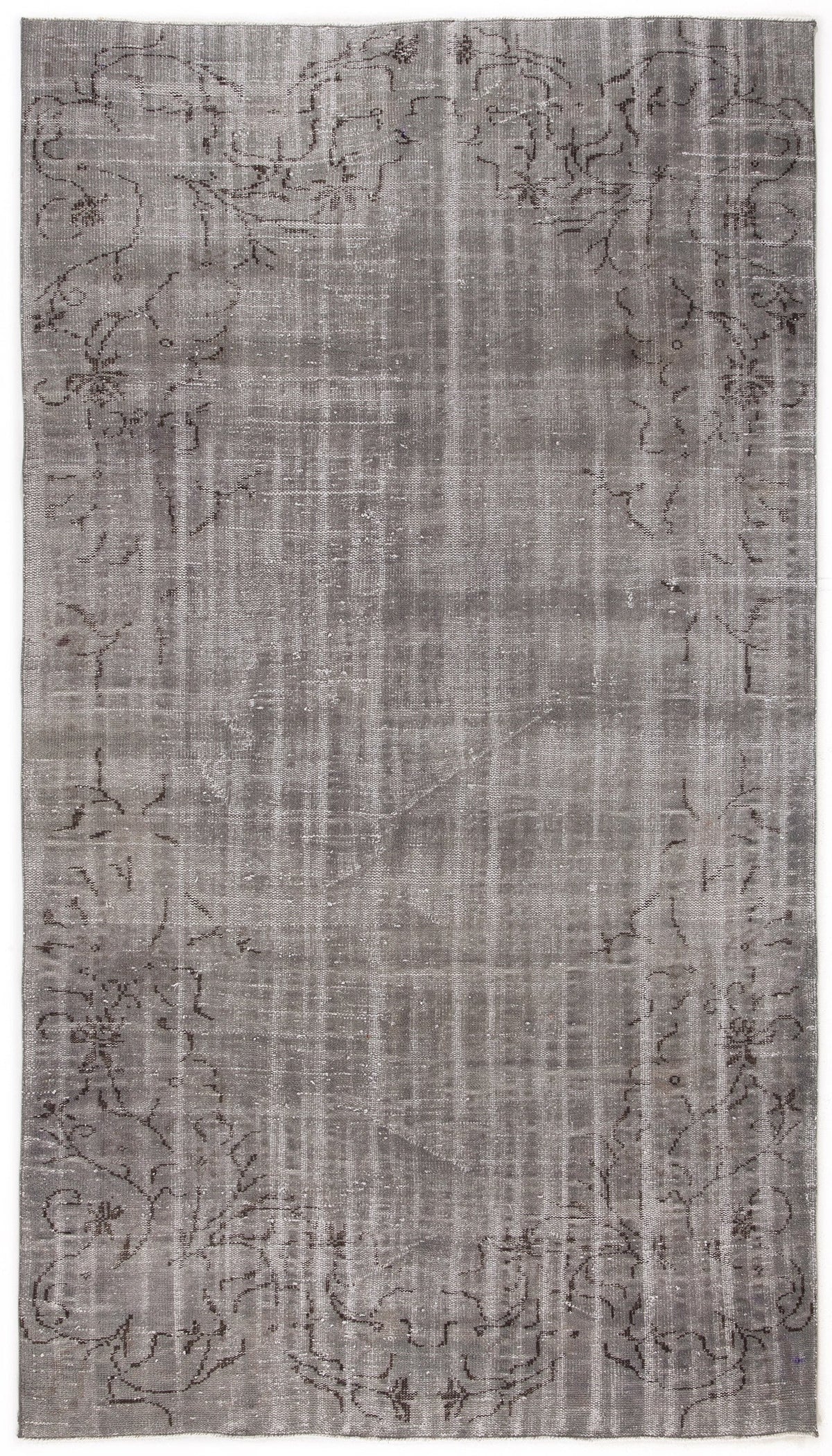 Tirena Gri ve Antrasit Soyut Desenli El Dokuma Halı 172x304 cm