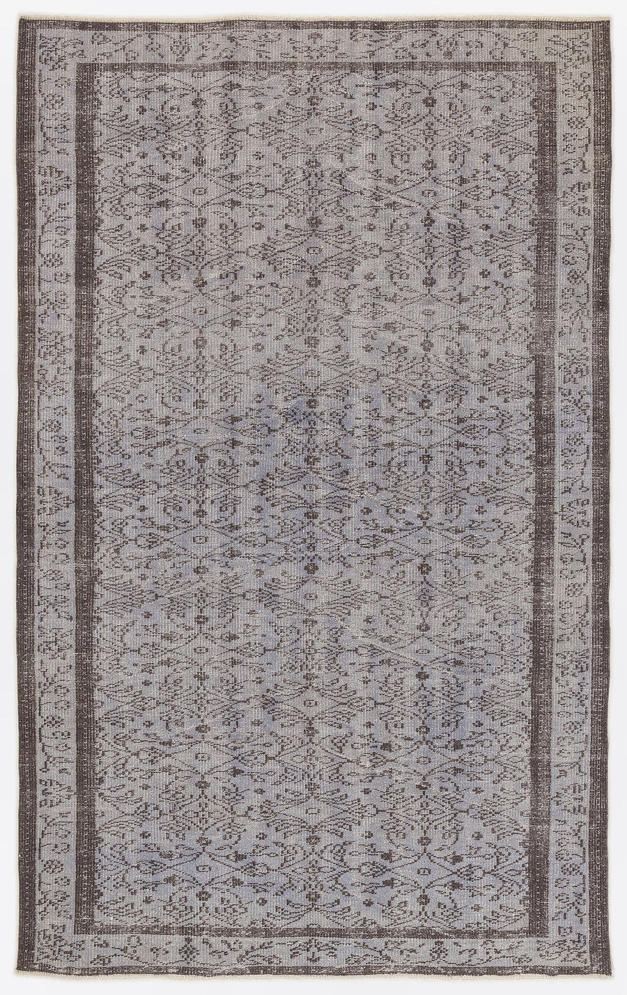 Tirena Gri ve Antrasit Çiçek Desenli El Dokuma Halı 160x255 cm