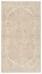 Tirena Bej ve Krem Çiçek Desenli El Dokuma Halı 142x252 cm