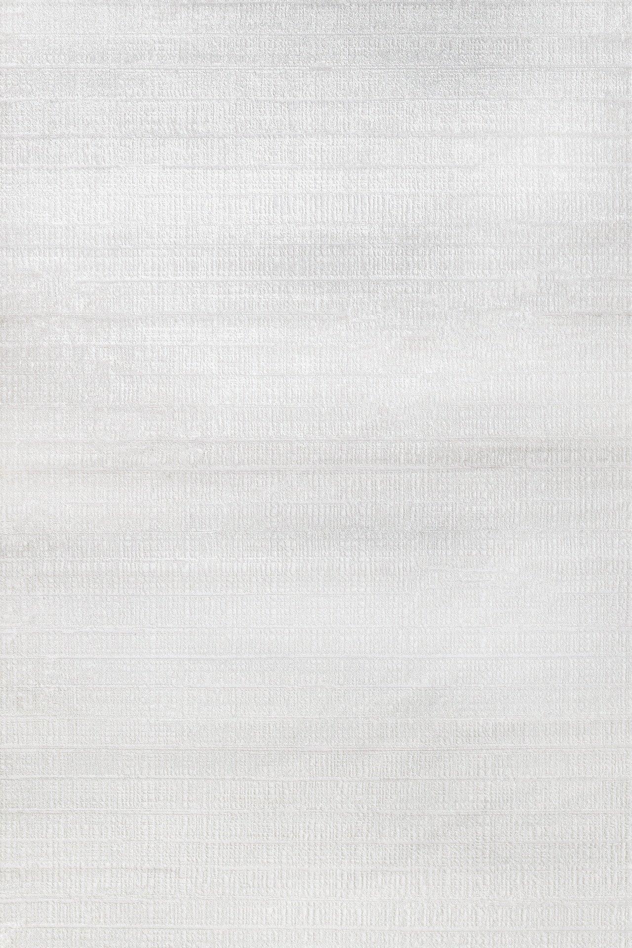 Beyaz Dokulu Minimalist Halı - Yıkanabilir - Kaymaz Taban - Pati Dostu
