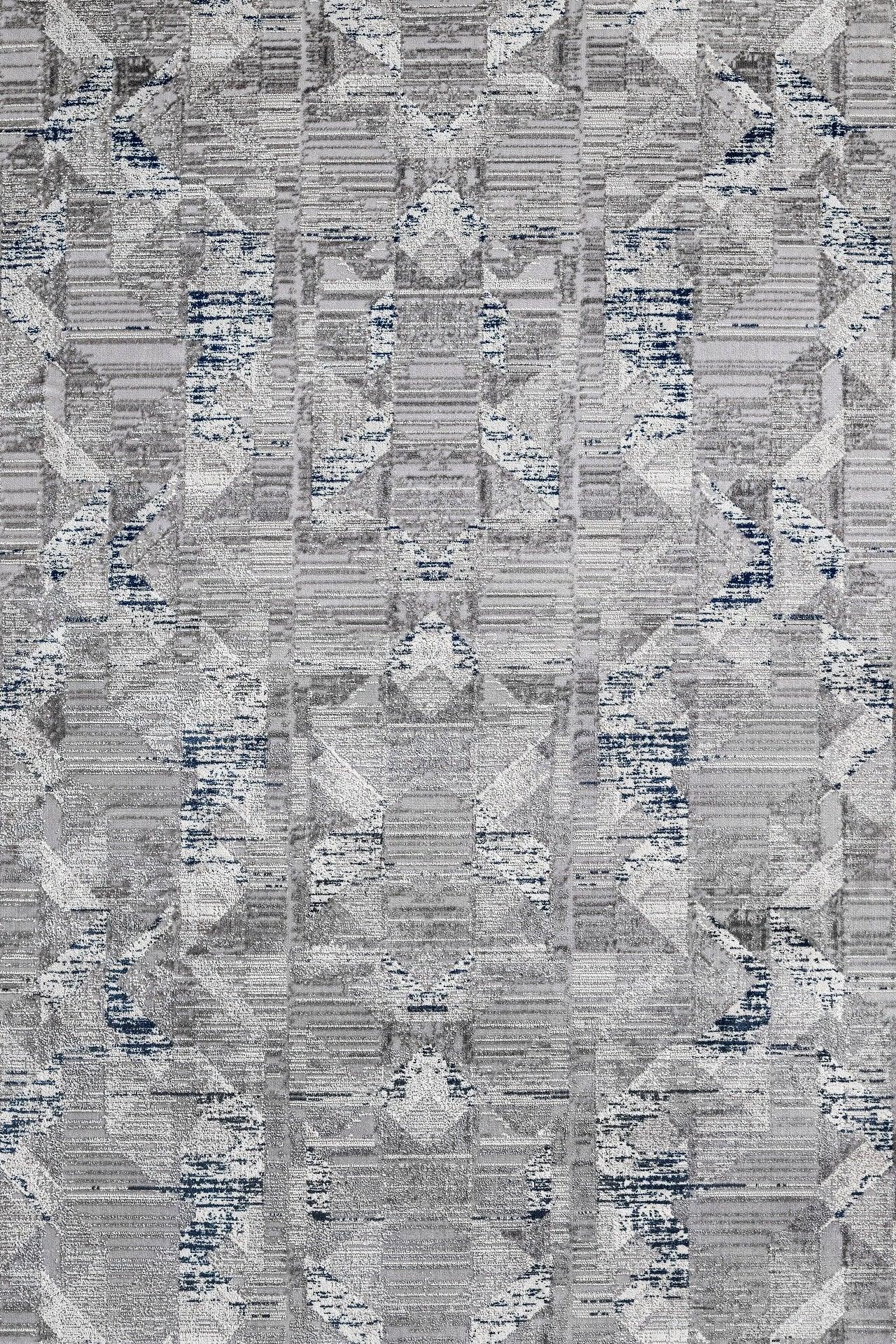 Gri Mavi Minimalist Modern Halı - Yıkanabilir - Kaymaz Taban - Pati Dostu