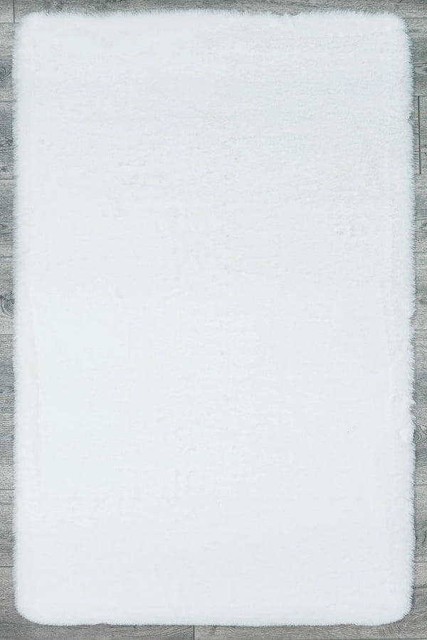 Beyaz Bohem Dekoratif Halı - Yıkanabilir