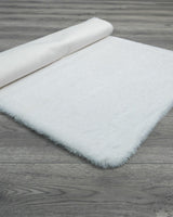 Modern Düz Beyaz Peluş Halı Yumuşak Dokulu