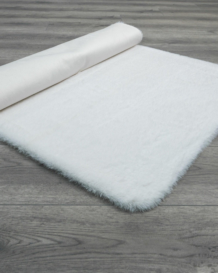 Beyaz Bohem Dekoratif Halı - Yıkanabilir