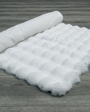 Franz Beyaz Düz Peluş Yumuşak Halı