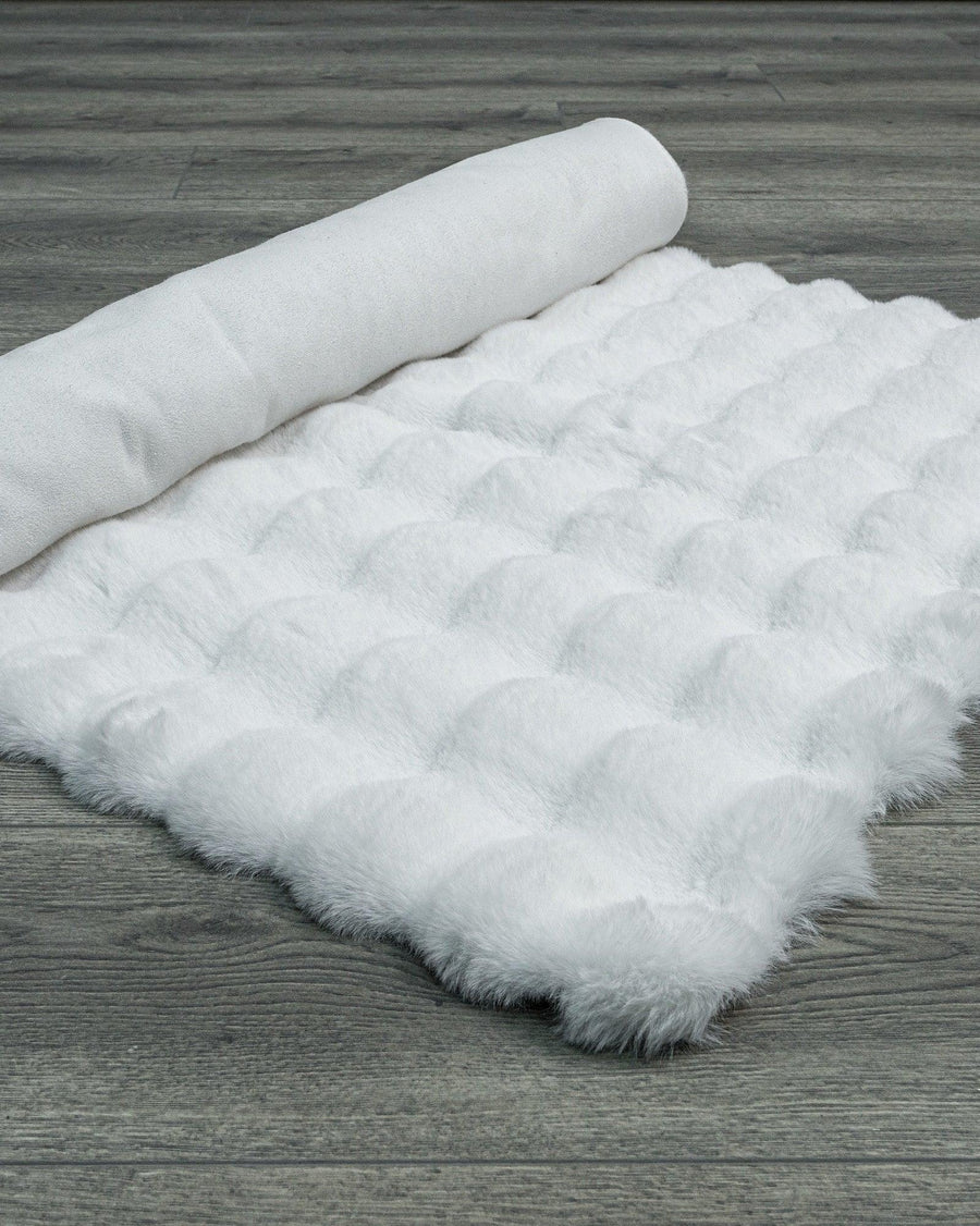 Beyaz Bohem Dekoratif Halı - Yıkanabilir