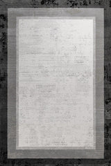 Light Grey Modern Geometric Living Room Rug - Cotton