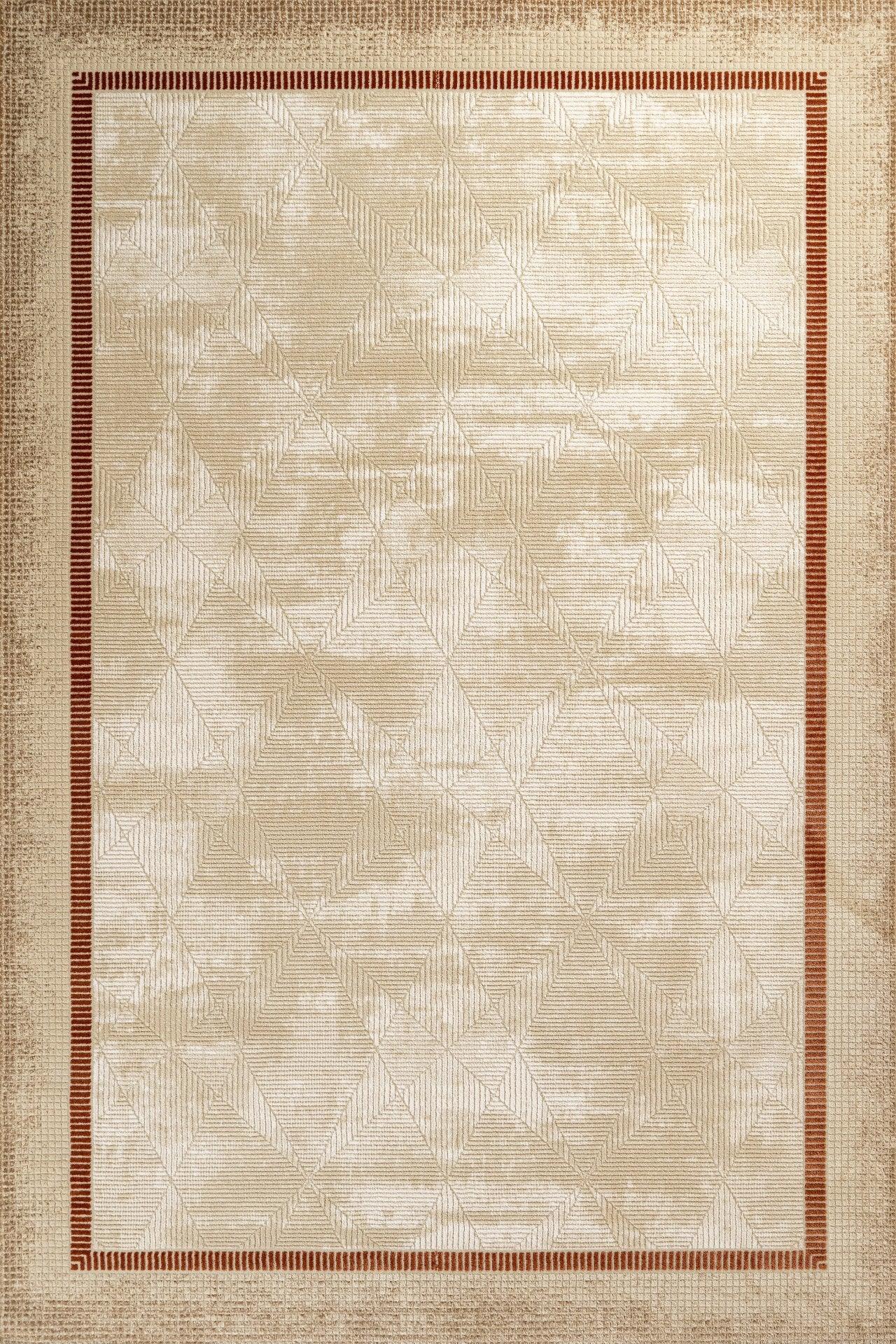 Bordürlü Modern Halı - Yıkanabilir - Kaymaz Taban - Pati Dostu